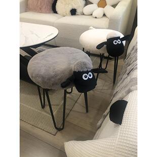 小羊肖恩化妆凳卧室网红梳妆椅休闲轻奢北欧现代简约铁艺梳妆矮凳