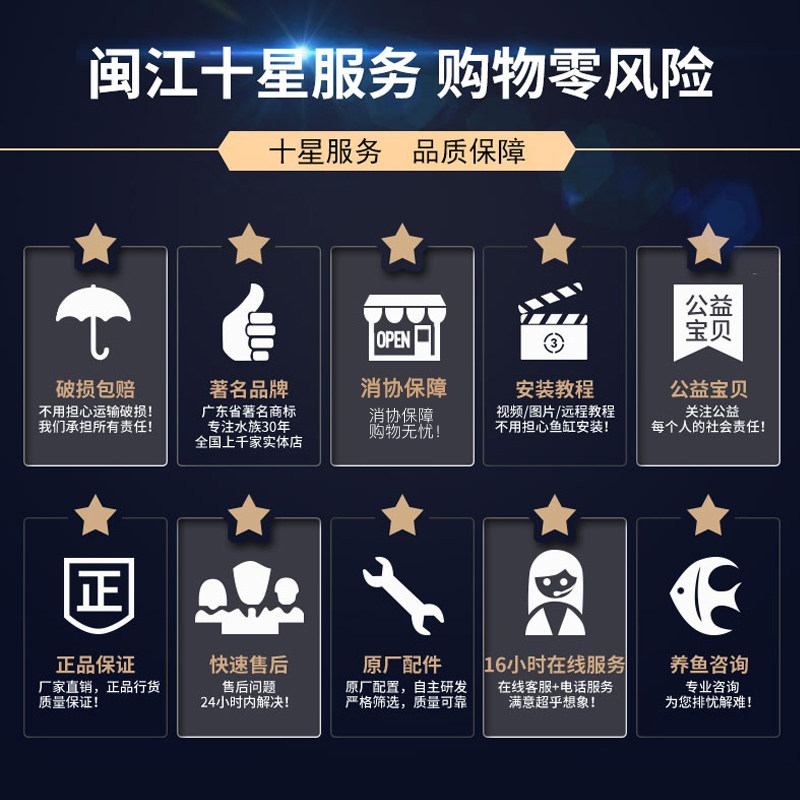 闽江中大型生态免换水客厅办公室底过滤水族箱龙鱼缸1.5/1.8/2米