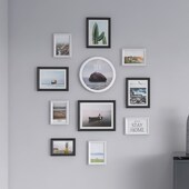 竖版 饰品 竖挂照片墙免打孔实木相框挂墙组合创意餐厅背景墙面装