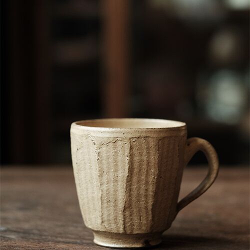 不亦室 王哲轩咖啡杯 拉花杯 粗陶全手工中古复古风咖啡杯