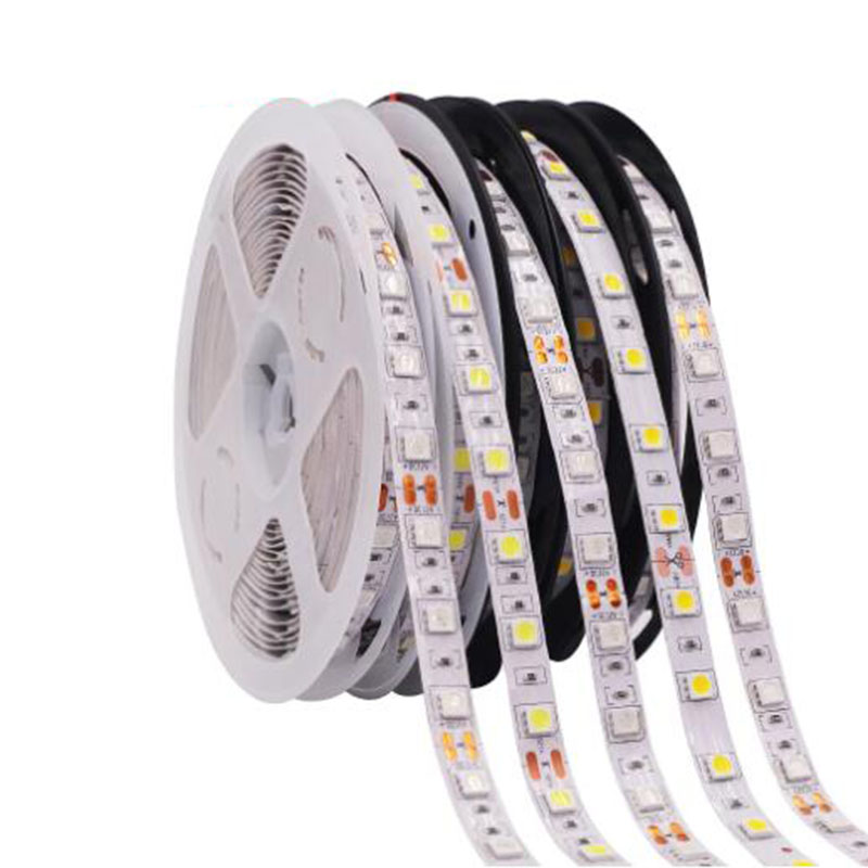 12V七彩5050灯带RGB彩色LED安全软灯条高亮渐变滴胶吊顶室内防水