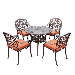 西窗户外桌椅庭院铸铝阳台桌椅铁艺花园桌椅室外露台欧式桌椅组合