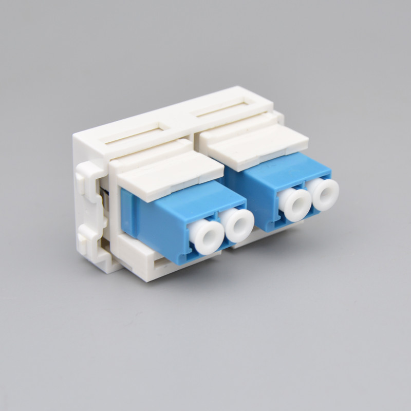 双口LC光纤模块128型含2个法兰盘网络光钎宽带适配耦合器插座接口