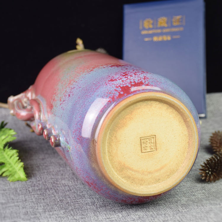 花瓶河南孔家钧窑瓷器居家办公室收藏艺术礼品特色装饰博古架摆件