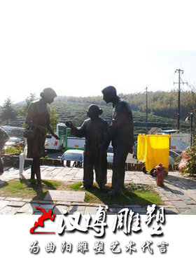 传统文化馆涤亲溺器玻璃钢古代人物铸铜雕塑景观园林公园装饰小品