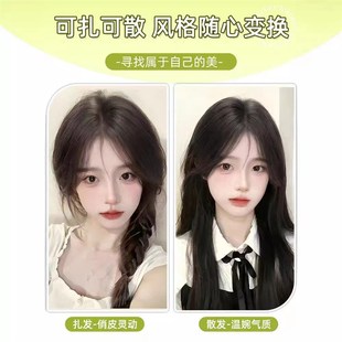 胎毛刘海!优质真人顺发女头顶真发自然前额补发轻薄发际线假发片