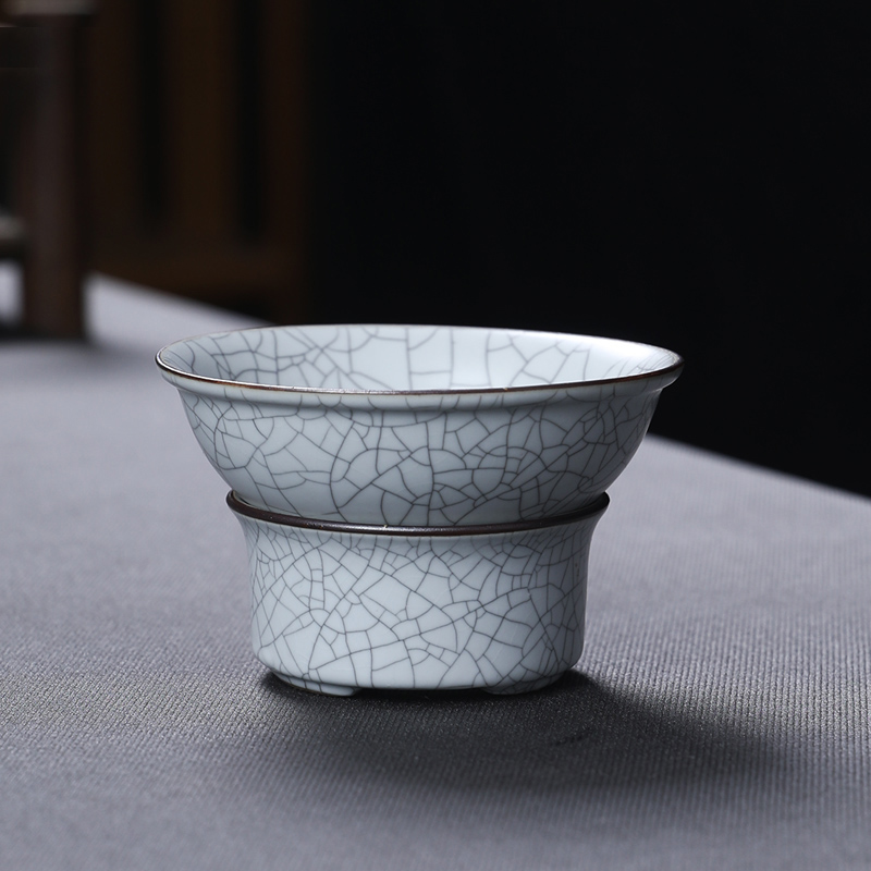 月白汝窑茶漏功夫茶具配件茶水分离器陶瓷不锈钢过滤网茶叶过滤器