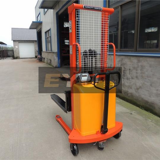 EY-PLSW1016计量式堆高车计重记重量电动堆高叉车半电动升高车