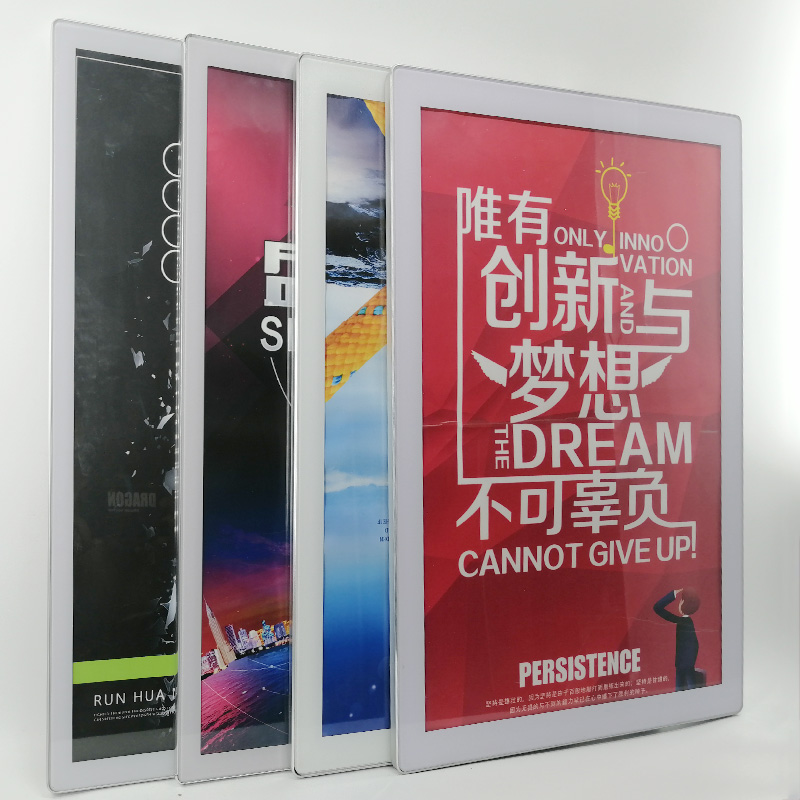 新款电梯传媒画框挂墙展板铝合金圆角海报框分众电梯框海报广告框
