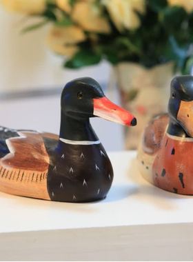 覆古实木雕刻汉式婚礼奠雁鸳鸯家居夫妻婚房婚庆布局摆阵装饰摆饰