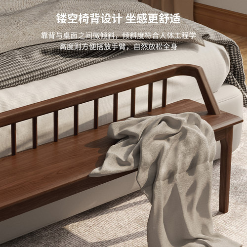 美式实木换鞋凳家用门口穿鞋凳进门凳入户玄关长条凳带靠背长条椅