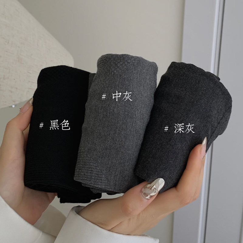 60支棉螺纹秋冬高腰弹力收腹提臀微压力瘦腿袜一体打底连脚裤袜女