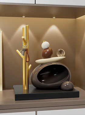 时来运转入户门口放钥匙收纳摆件客厅玄关鞋柜装饰品置物架收纳盒