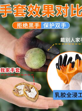 剥青皮核桃专用手套摘防手黑捡山核桃干活耐磨去扒皮劳保防割防刺