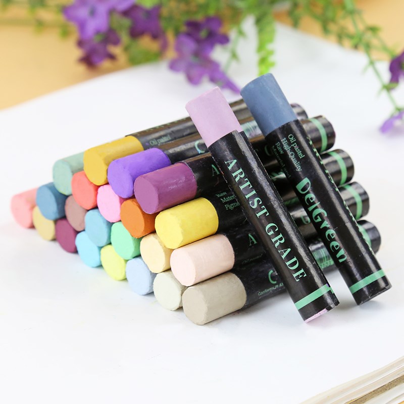 丹可林重彩油画棒12色24色36色油性粉彩蜡笔可水洗炫彩棒重色彩笔