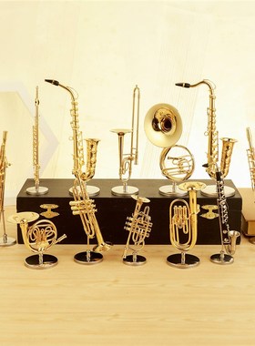 萨克斯小号模型圆号长号长笛单簧管巴松乐器客厅摆件西洋管乐礼物