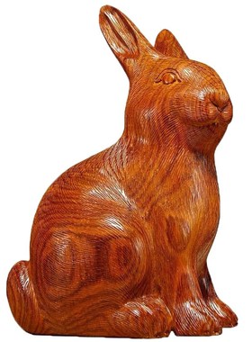 花梨木雕兔子摆件实木动物工艺礼品摆饰家居客厅电视柜装饰摆设生