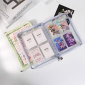 A5透明拉链镭射满天星6孔追星卡册手账本笔记本活页夹外壳收纳包