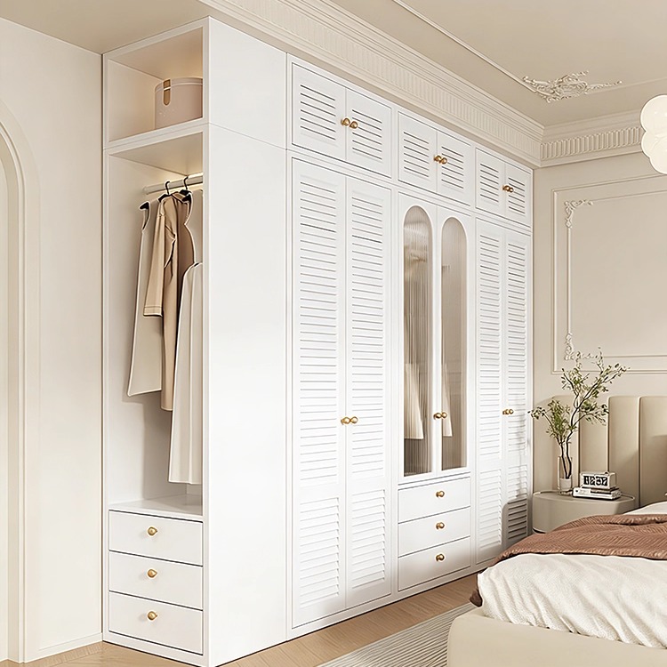 法式金属衣柜卧室家用无甲醛钢制衣橱2025新款衣帽间组合柜收纳柜