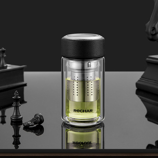 智能玻璃杯小容量22精致层男士 便携隔热水杯迷你带盖泡茶杯