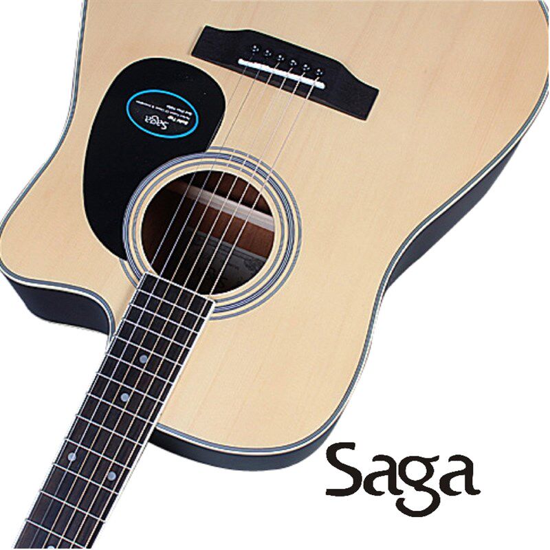 g萨伽f0c单板民谣吉他指弹电箱男女学生圆缺角木吉他jit