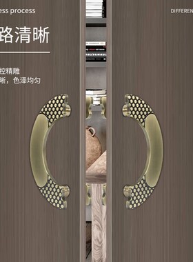 门把手实木新手把黑色手环形大门扶手古铜半圆形