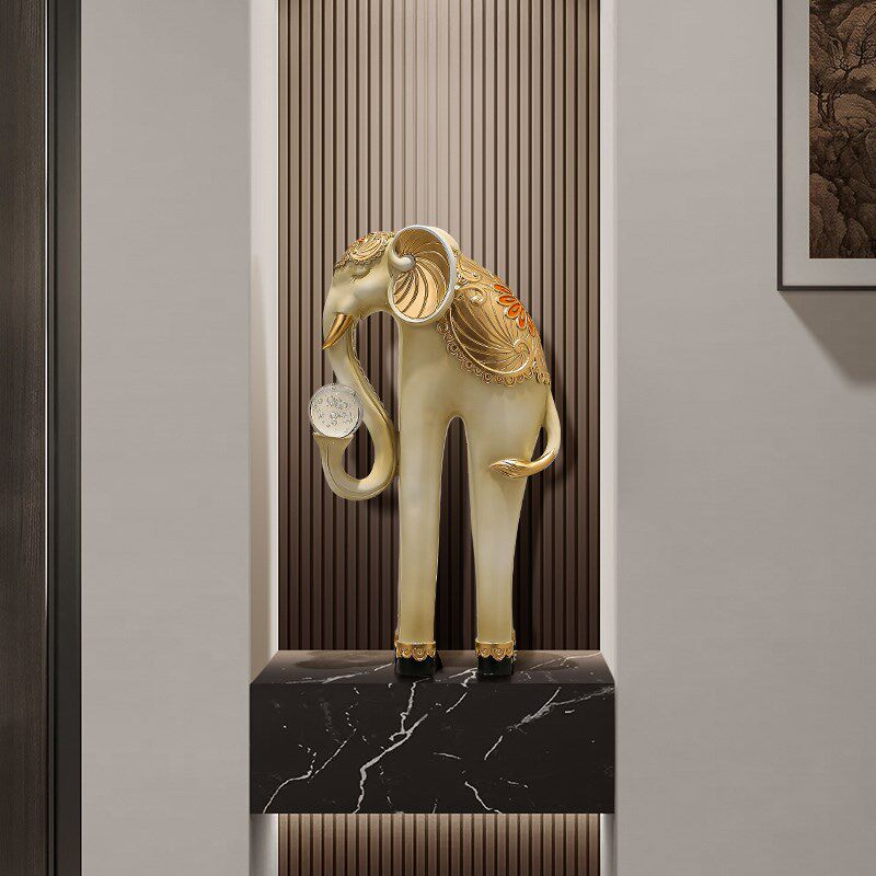 入户玄关客厅落地大象创意艺术高档电视柜壁龛大型工艺品装饰,家居饰品,落地摆件,淘宝优惠券,粉丝福利购,淘宝优惠卷