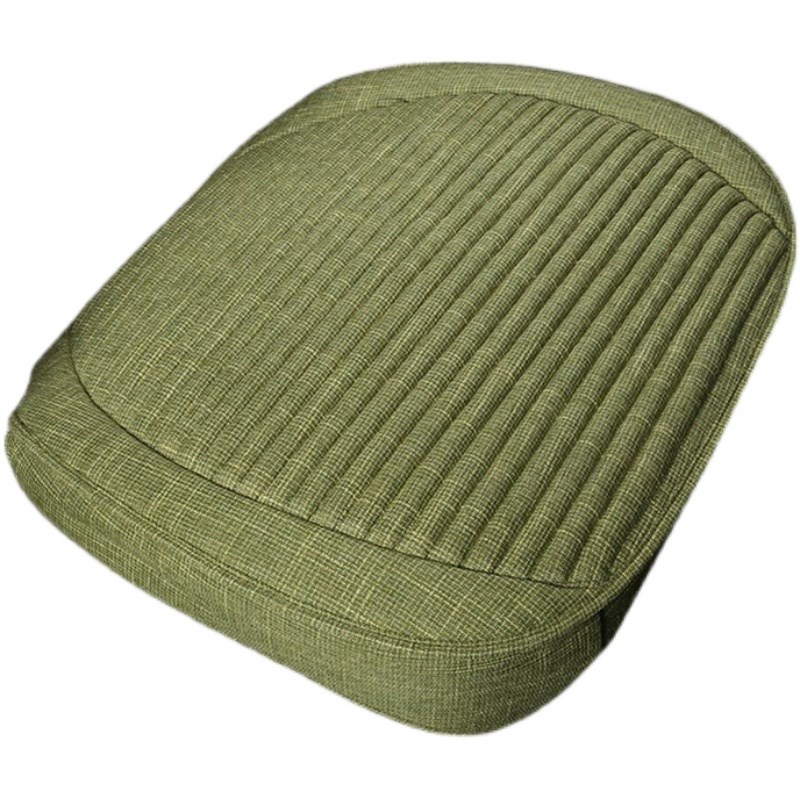 秋冬荞麦壳汽车坐垫单个屁屁垫防滑亚麻四季垫后排布艺三件套座垫