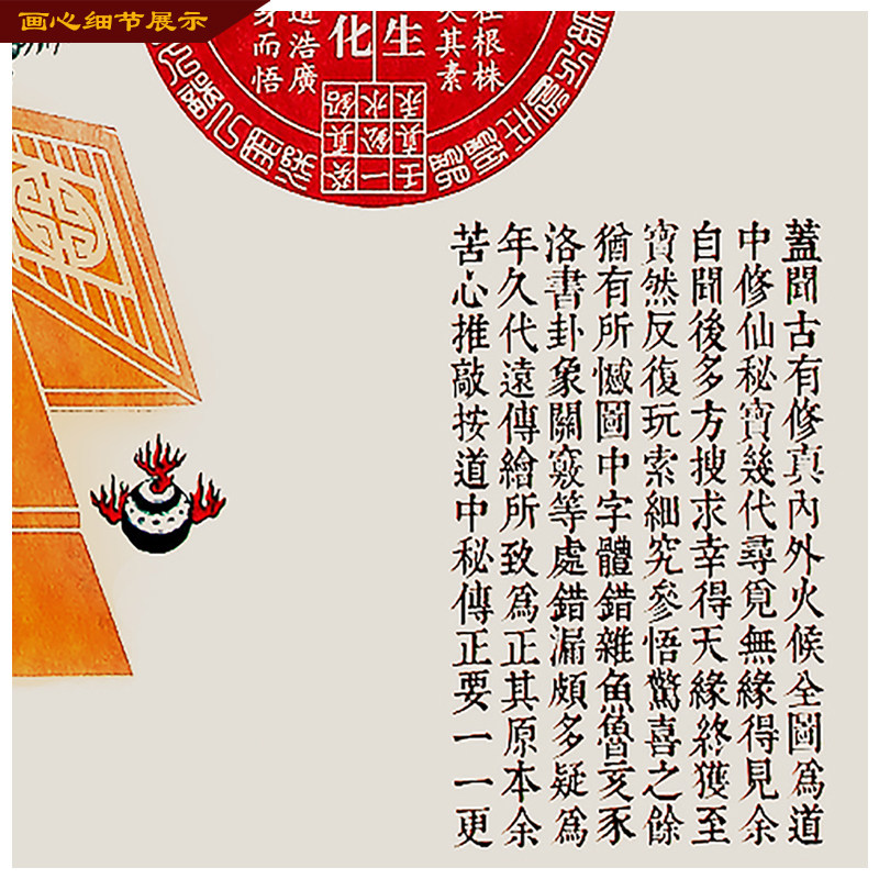 火候图内外修真全古典客厅卧室挂画丝绸卷轴饰画已裱画轴