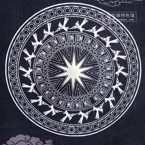 广西壮族特色办公室会议室民宿铜鼓布画 民族风饰布艺挂画
