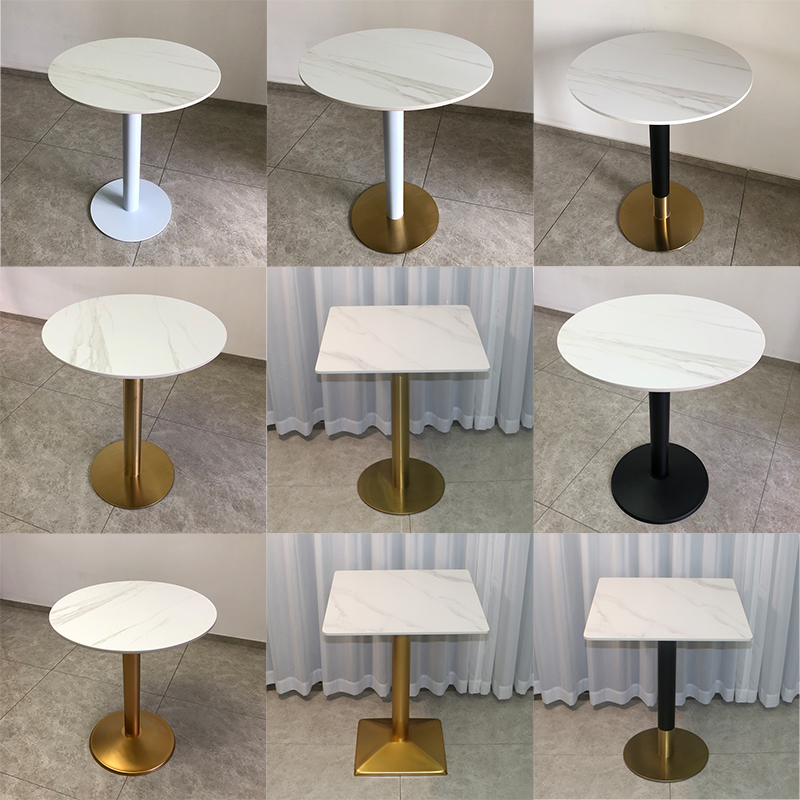 轻奢岩板洽谈接待小圆桌简约咖啡甜品奶茶清吧餐饮酒店阳台桌子方