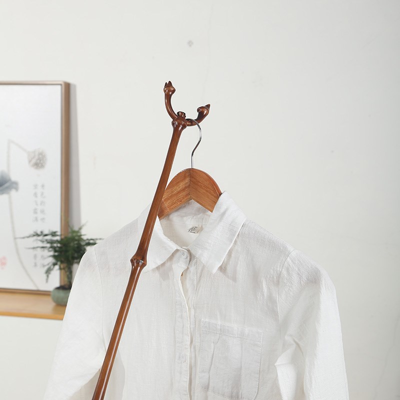中式衣叉筇竹手工竹制叉架实木画叉画杆画叉杆杆画书画挑画晾衣杆