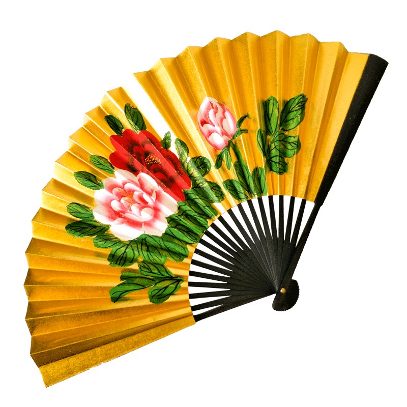 戏曲越剧扇子手绘金扇表演京剧贵妃醉酒戏剧梁祝道具舞台牡丹折扇