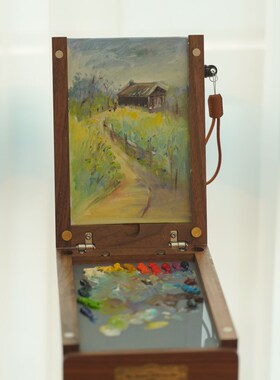 奂然的绘画日记  UNN便携画架水彩油画旅行画箱