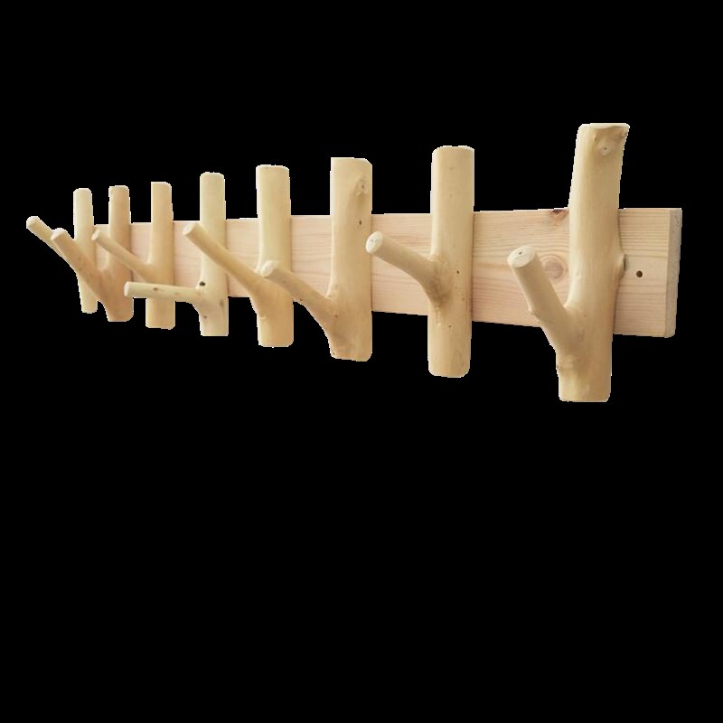 创意树枝装饰壁挂衣架实木钥匙挂钩门后玄关衣帽钩架树杈排钩