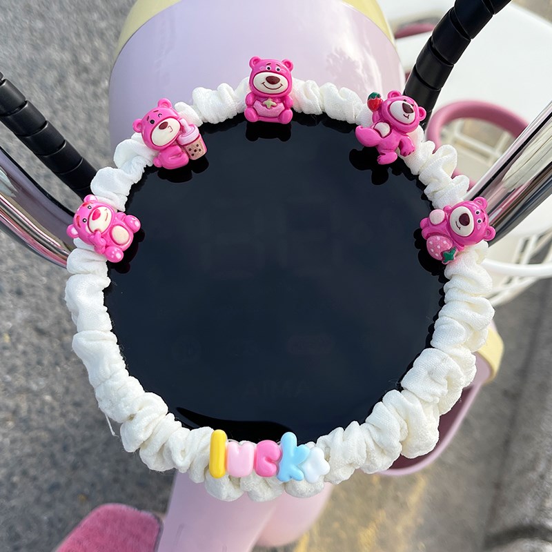 通用电动车仪表盘保护卡通泡芙车显示屏装饰罩三轮车女