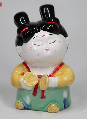 洛阳李学武牡丹瓷纯手工妞妞摆件唐宫夜宴侍女陶瓷唐仕女创意摆件