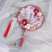 新娘团扇高档成品喜扇 秀禾服结婚扇子 出嫁中式