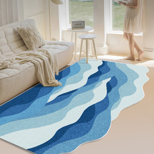 防水免洗地毯海浪客厅卧室床边茶几毯门口垫防滑地垫卧室床边毯