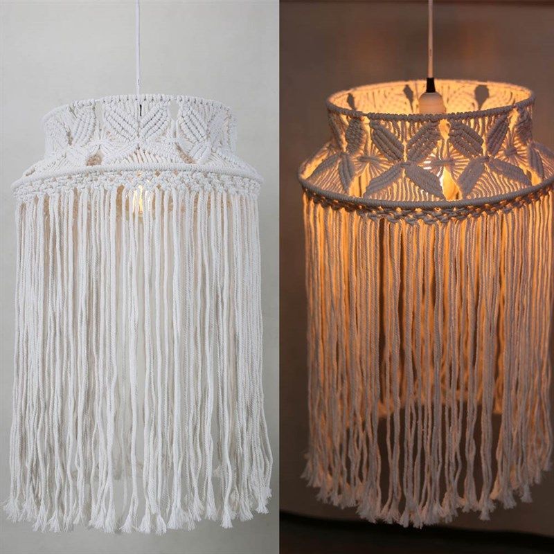 复古波西米亚风格吊灯民宿客栈卧室客厅手工编织店铺商用棉线灯罩,家装灯饰光源,客厅吊灯,淘宝优惠券,粉丝福利购,淘宝优惠卷