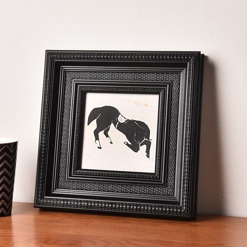 法式中古风实木画框挂墙定制装裱复古黑色高级感油画框空外相框架