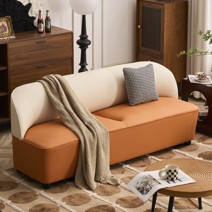 小尺寸人门店酒店休息区办公室接待茶楼卡座窄沙发皮沙发小户型