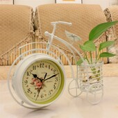 钟表 静音台钟座钟三轮车钟卧室台式 欧式 田园客厅钟表玄关时尚