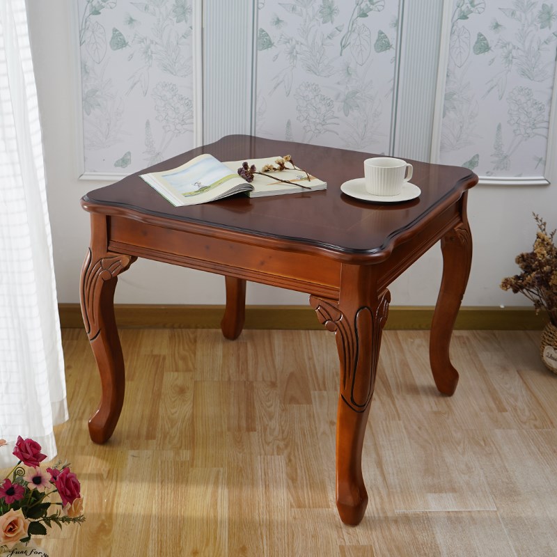 欧式正方形小方桌子沙发边几角几小茶几客厅实木雕花边桌方几茶桌