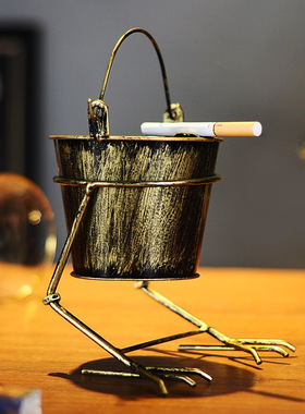 复古铁艺大号烟灰缸家用客厅酒吧创意个性潮流时尚装饰烟缸摆件