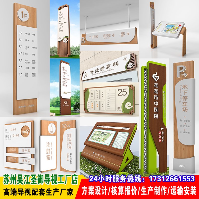 中医院导览导视牌户外停车场指示牌导示标识楼层索引图导向指路牌