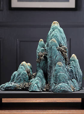 新中式创意假山电视柜客厅玄关酒柜家居装饰品开业摆件结婚礼物