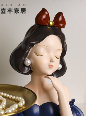 创意入户柜玄关钥匙收纳摆件进门托盘装饰品家居轻奢搬家乔迁礼物