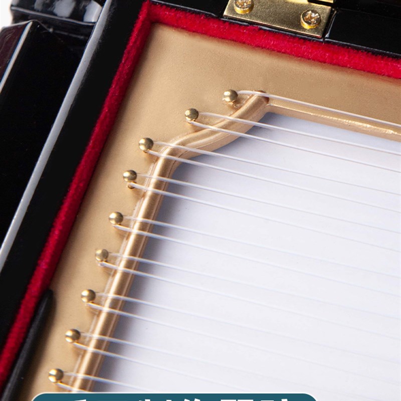 手工木质音乐八音盒创意生日礼物三角钢琴乐器模型摆件送男女朋友