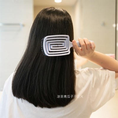 高颅顶神器!LOLOLA萝萝拉湿发梳回形梳按摩梳干湿两用弹力梳子